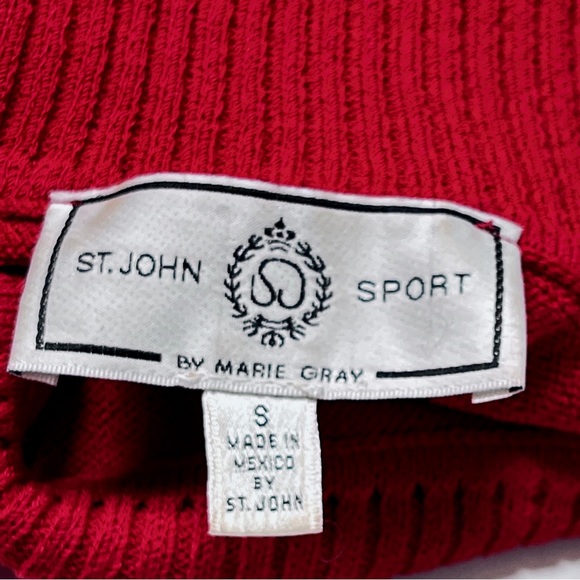ST. John Sport By Marie Gray wool blend holiday turtleneck knit top swea… - Picture 7 of 12